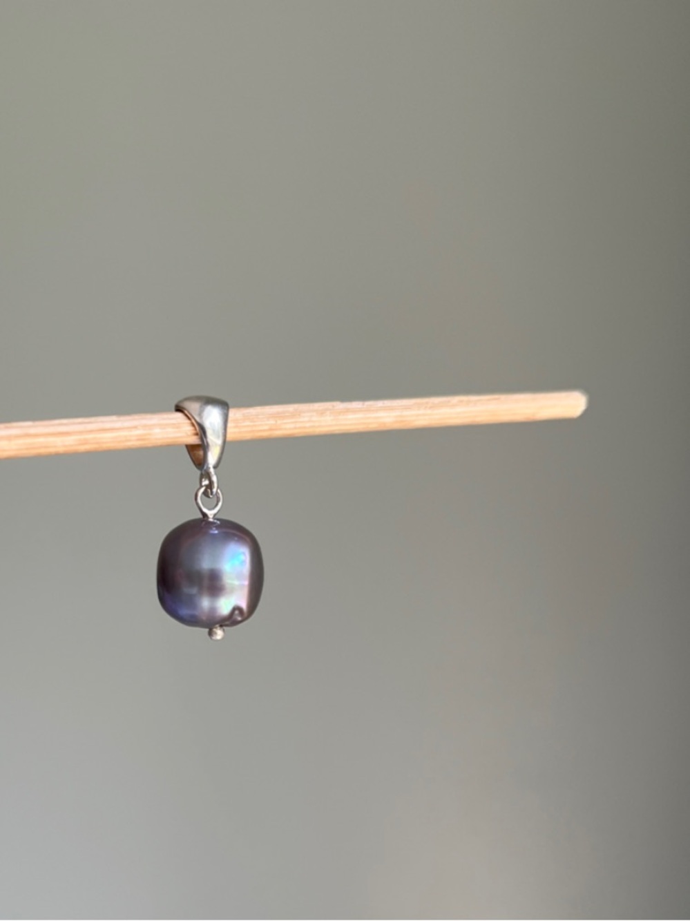 Sterling Silver Freshwater Blue Pearl Pendant